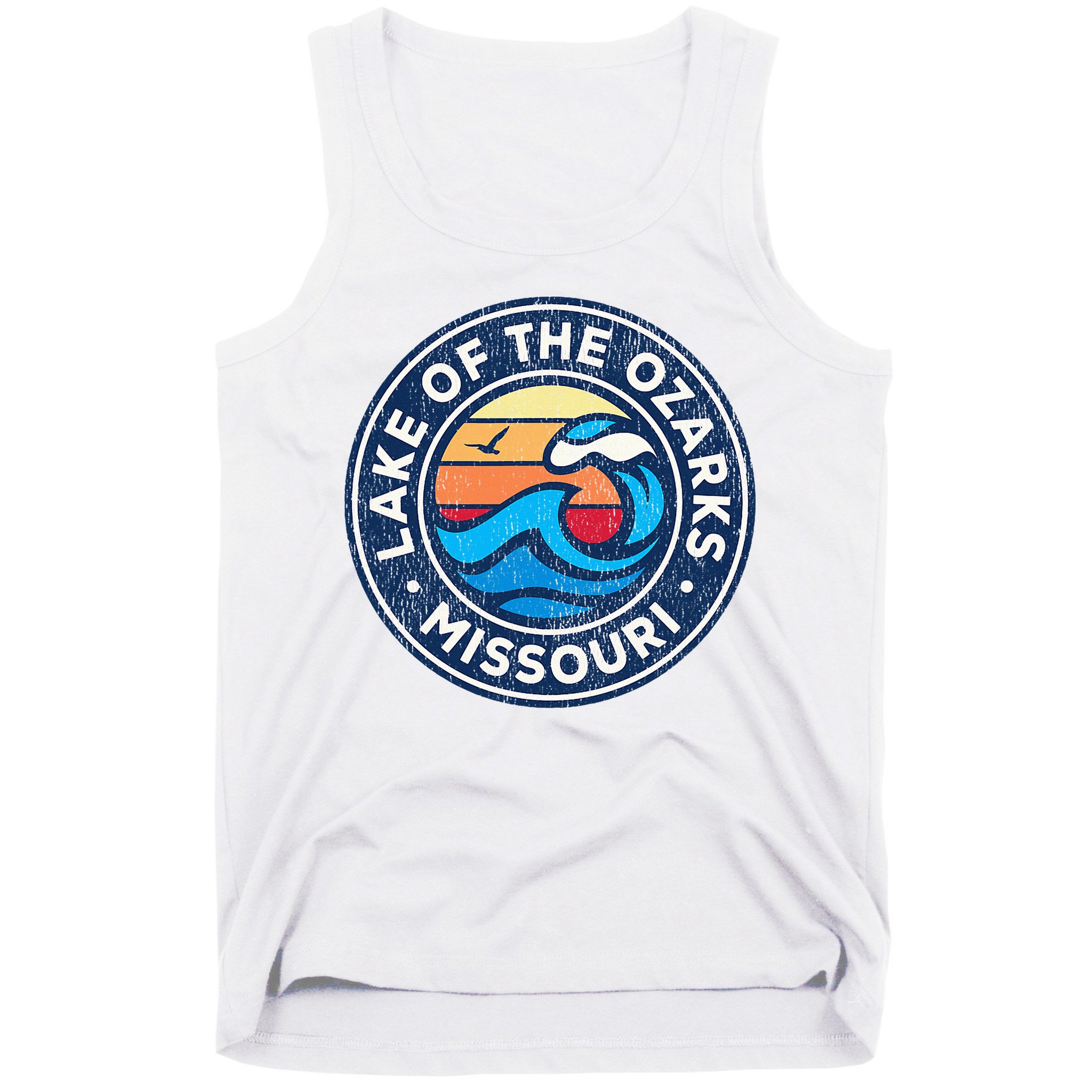 Lake Of The Ozarks Missouri Mo Vintage Nautical Waves Design Tank Top