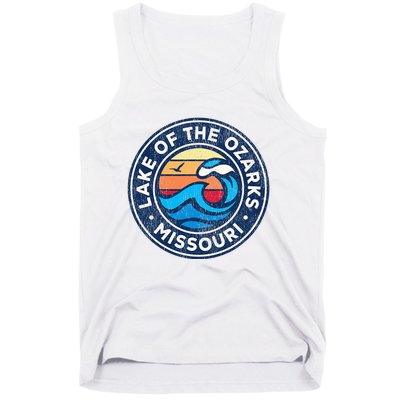 Lake Of The Ozarks Missouri Mo Vintage Nautical Waves Design Tank Top