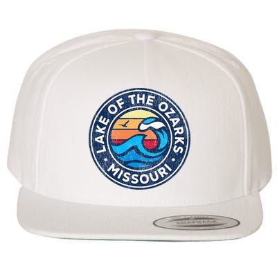 Lake Of The Ozarks Missouri Mo Vintage Nautical Waves Design Wool Snapback Cap