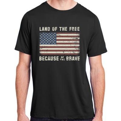 Land Of The Free Because Of The Brave Vintage Flag Adult ChromaSoft Performance T-Shirt