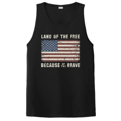 Land Of The Free Because Of The Brave Vintage Flag PosiCharge Competitor Tank