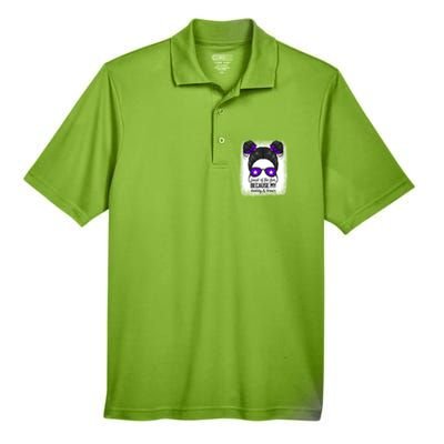 Land Of The Free Because My Daddy Is Brave Purple Up Cute Gift Men's Origin Performance Pique Polo