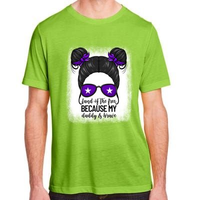 Land Of The Free Because My Daddy Is Brave Purple Up Cute Gift Adult ChromaSoft Performance T-Shirt