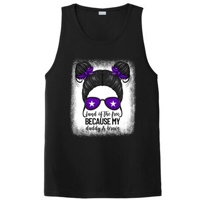 Land Of The Free Because My Daddy Is Brave Purple Up Cute Gift PosiCharge Competitor Tank