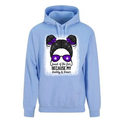 Land Of The Free Because My Daddy Is Brave Purple Up Cute Gift Unisex Surf Hoodie