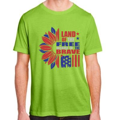 Land Of The Free Because Of The Brave Veteran Gift Adult ChromaSoft Performance T-Shirt