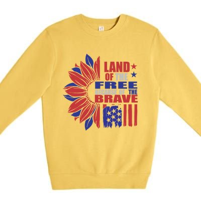 Land Of The Free Because Of The Brave Veteran Gift Premium Crewneck Sweatshirt