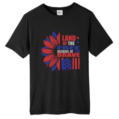 Land Of The Free Because Of The Brave Veteran Gift Tall Fusion ChromaSoft Performance T-Shirt