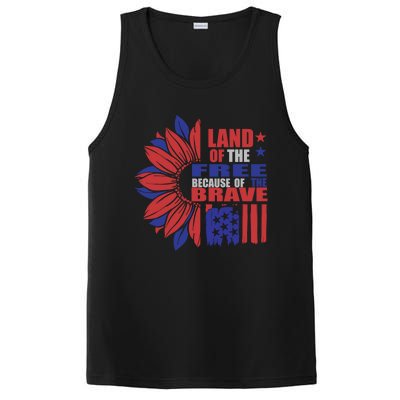 Land Of The Free Because Of The Brave Veteran Gift PosiCharge Competitor Tank