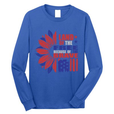 Land Of The Free Because Of The Brave Veteran Gift Long Sleeve Shirt