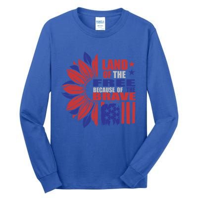 Land Of The Free Because Of The Brave Veteran Gift Tall Long Sleeve T-Shirt