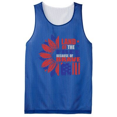 Land Of The Free Because Of The Brave Veteran Gift Mesh Reversible Basketball Jersey Tank