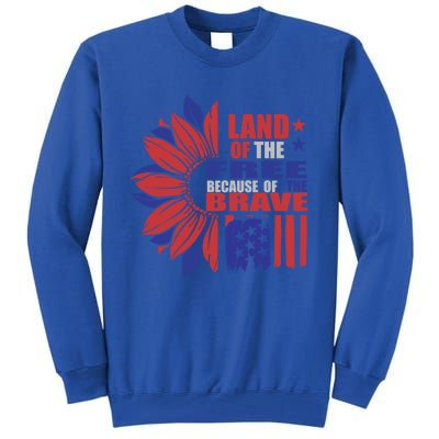 Land Of The Free Because Of The Brave Veteran Gift Tall Sweatshirt