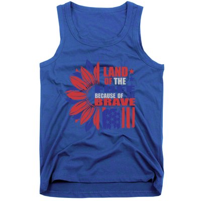 Land Of The Free Because Of The Brave Veteran Gift Tank Top