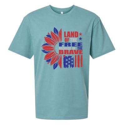 Land Of The Free Because Of The Brave Veteran Gift Sueded Cloud Jersey T-Shirt