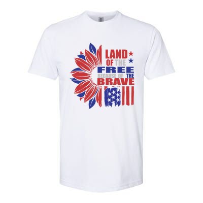 Land Of The Free Because Of The Brave Veteran Gift Softstyle CVC T-Shirt