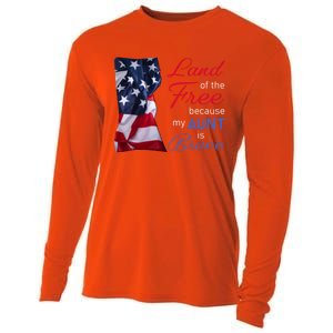 Land Of The Free Because My Aunt Is Brave Gift Veterans Day Cute Gift Cooling Performance Long Sleeve Crew