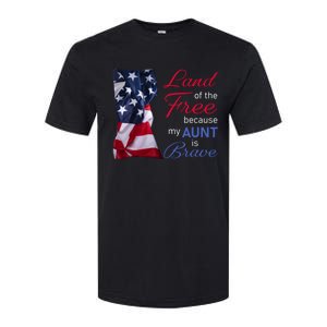 Land Of The Free Because My Aunt Is Brave Gift Veterans Day Cute Gift Softstyle CVC T-Shirt