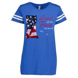 Land Of The Free Because My Aunt Is Brave Gift Veterans Day Cute Gift Enza Ladies Jersey Football T-Shirt