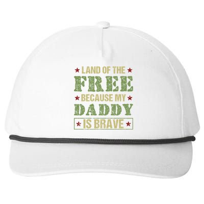 Land Of The Free Because My Daddy Is Brave Veterans Day Cool Gift Snapback Five-Panel Rope Hat