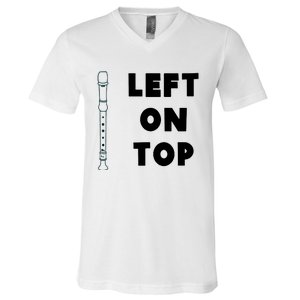 Left On Top Recorder V-Neck T-Shirt