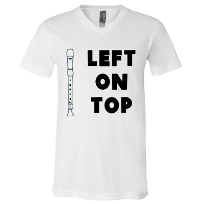 Left On Top Recorder V-Neck T-Shirt