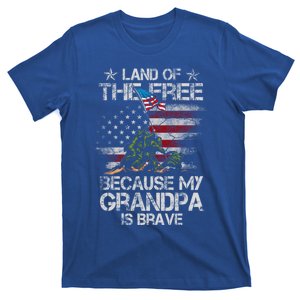 Land Of The Free Because My Grandpa Is Brave Veterans Gift Cool Gift T-Shirt