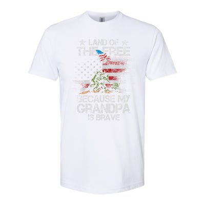 Land Of The Free Because My Grandpa Is Brave Veterans Gift Cool Gift Softstyle® CVC T-Shirt