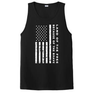 Land Of The Free Because Of The Brave American Flag Meaningful Gift PosiCharge Competitor Tank