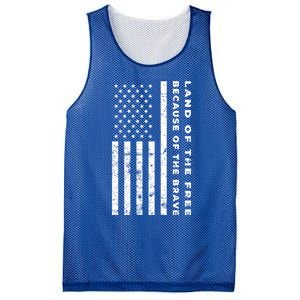 Land Of The Free Because Of The Brave American Flag Meaningful Gift Mesh Reversible Basketball Jersey Tank