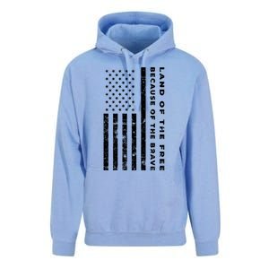 Land Of The Free Because Of The Brave American Flag Meaningful Gift Unisex Surf Hoodie