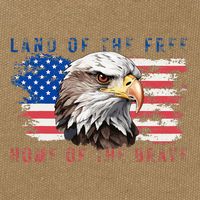 Land Of The Free Home Of The Brave Bald Eagle Us Flag Cotton Canvas Backpack