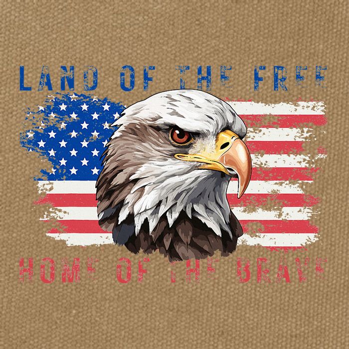 Land Of The Free Home Of The Brave Bald Eagle Us Flag Cotton Canvas Backpack