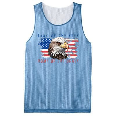 Land Of The Free Home Of The Brave Bald Eagle Us Flag Mesh Reversible Basketball Jersey Tank