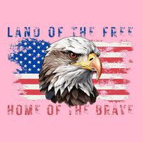 Land Of The Free Home Of The Brave Bald Eagle Us Flag Button