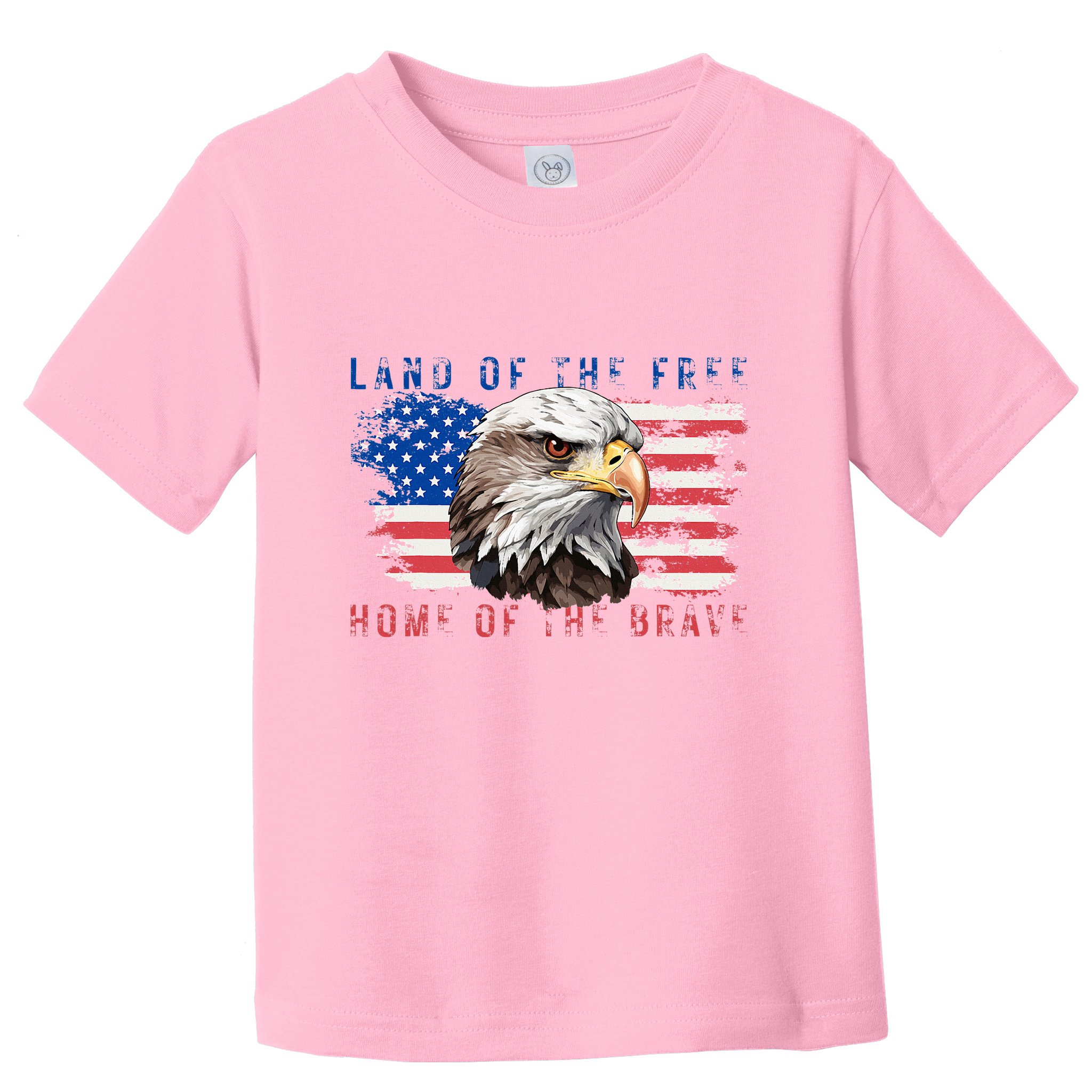 Land Of The Free Home Of The Brave Bald Eagle Us Flag Toddler T-Shirt
