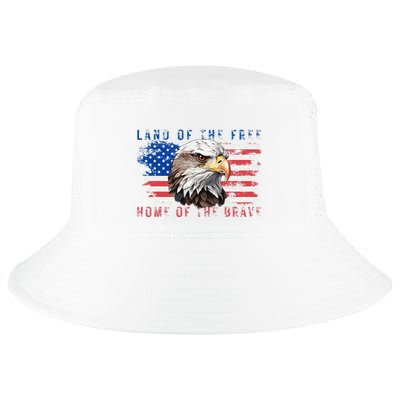 Land Of The Free Home Of The Brave Bald Eagle Us Flag Cool Comfort Performance Bucket Hat