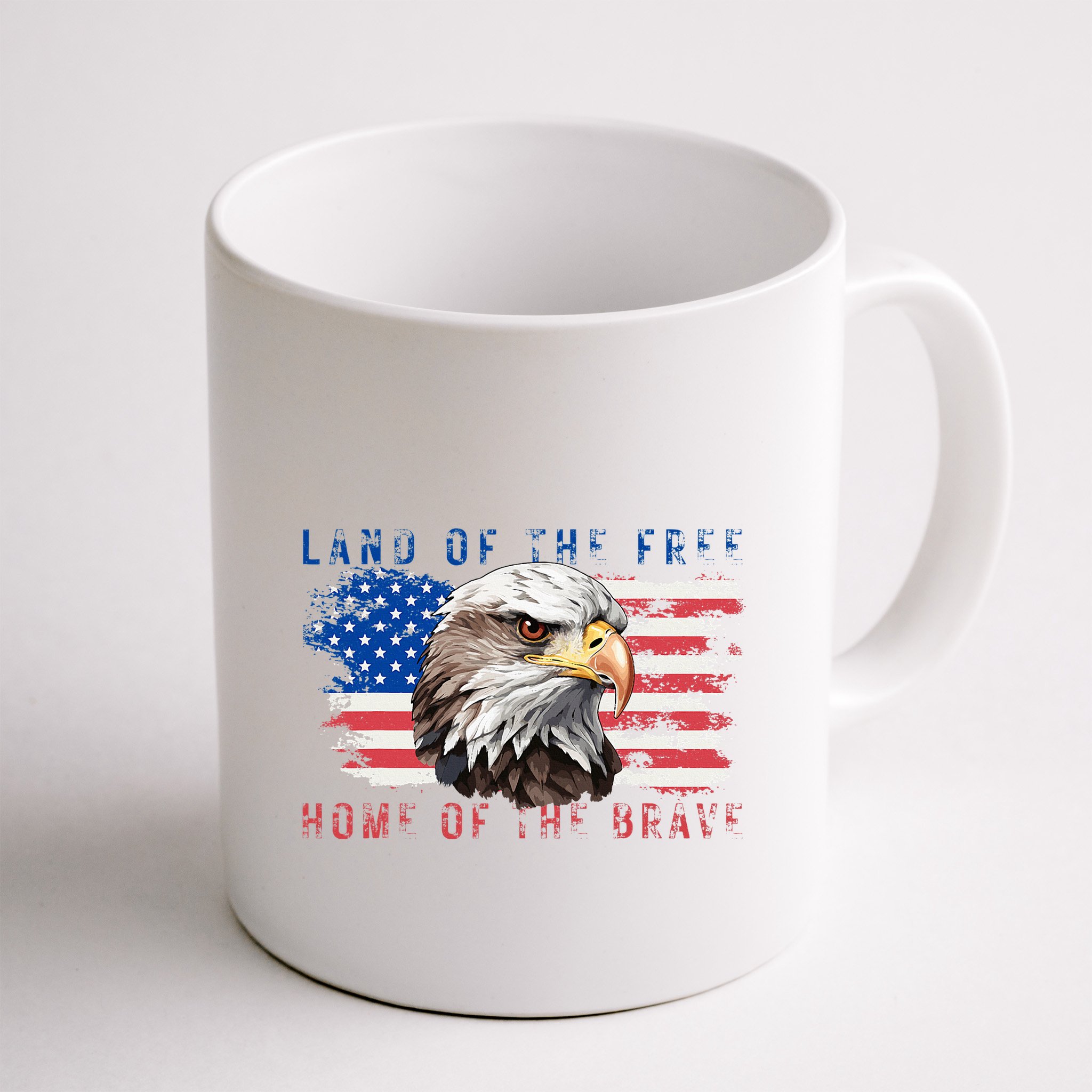 Land Of The Free Home Of The Brave Bald Eagle Us Flag Mug