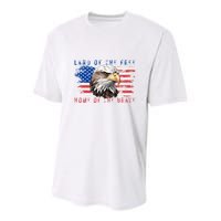 Land Of The Free Home Of The Brave Bald Eagle Us Flag Youth Performance Sprint T-Shirt