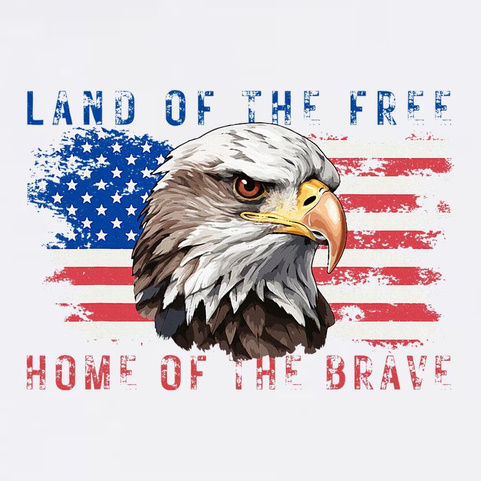 Land Of The Free Home Of The Brave Bald Eagle Us Flag Youth Performance Sprint T-Shirt
