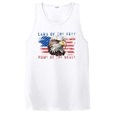 Land Of The Free Home Of The Brave Bald Eagle Us Flag PosiCharge Competitor Tank