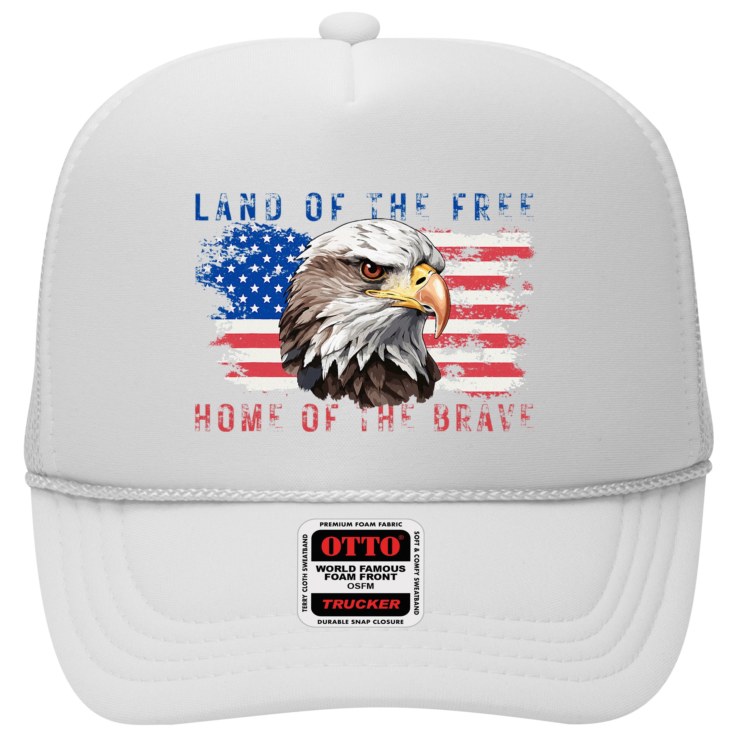 Land Of The Free Home Of The Brave Bald Eagle Us Flag Hat
