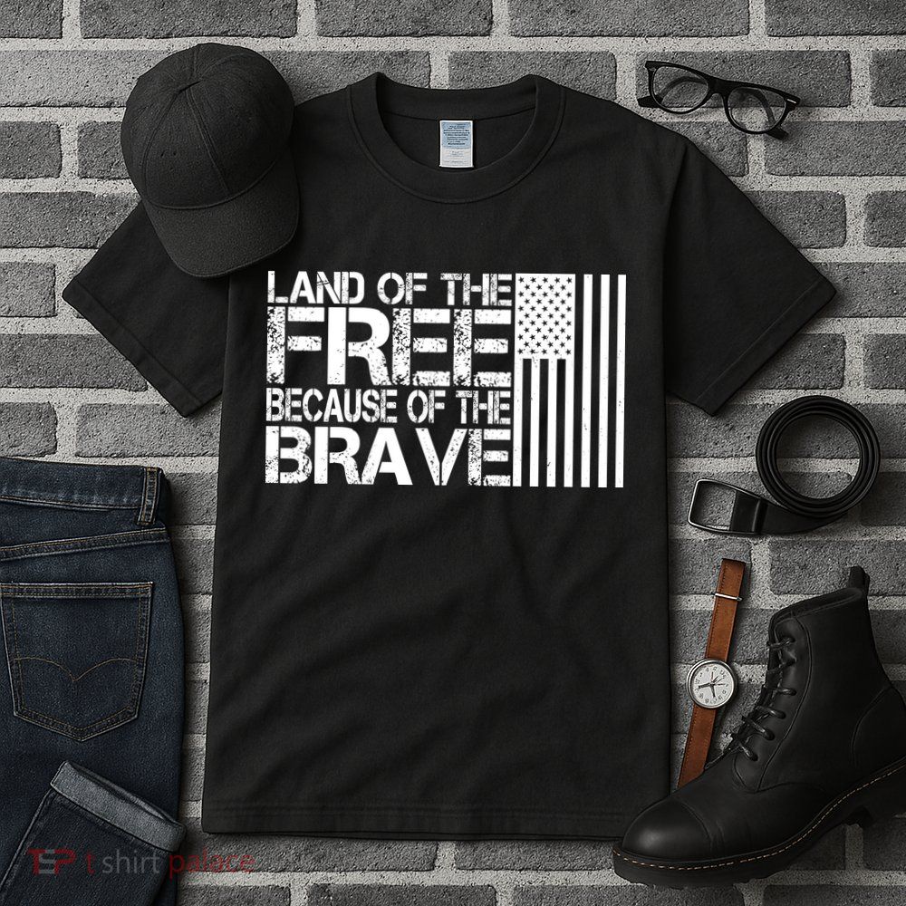 Land Of The Free Because Of The Brave Vintage Usa Flag Tall T-Shirt