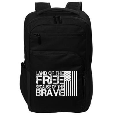 Land Of The Free Because Of The Brave Vintage Usa Flag Impact Tech Backpack