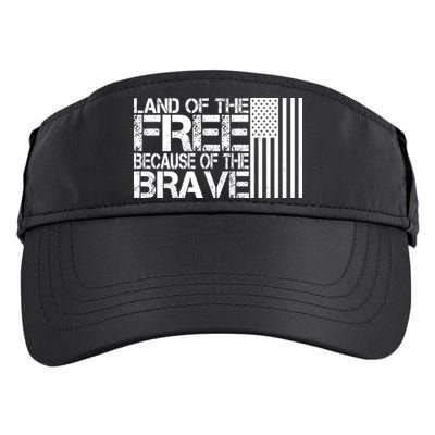 Land Of The Free Because Of The Brave Vintage Usa Flag Adult Drive Performance Visor