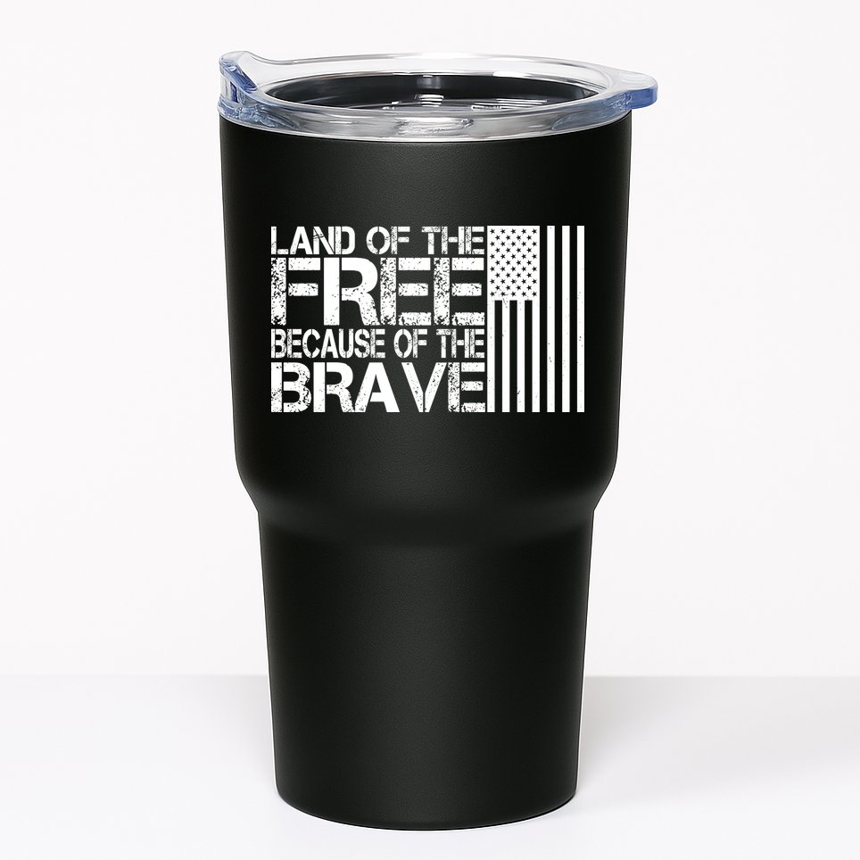 Land Of The Free Because Of The Brave Vintage Usa Flag Tumbler