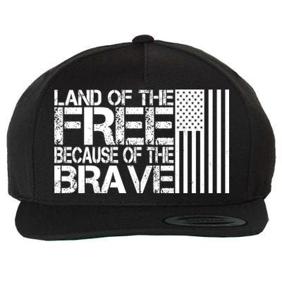 Land Of The Free Because Of The Brave Vintage Usa Flag Wool Snapback Cap