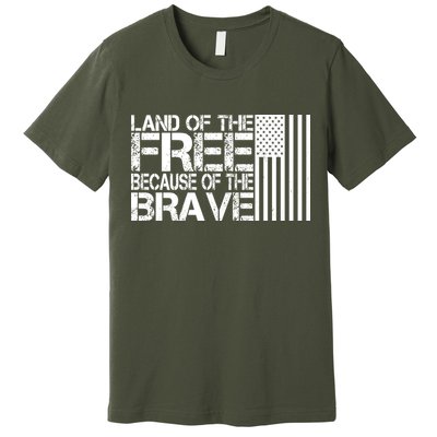 Land Of The Free Because Of The Brave Vintage Usa Flag Premium T-Shirt