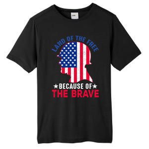 Land Of The Free Because Of The Brave Patriotic Gift Cute Gift Tall Fusion ChromaSoft Performance T-Shirt