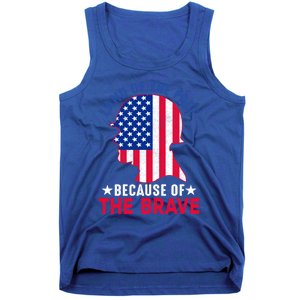 Land Of The Free Because Of The Brave Patriotic Gift Cute Gift Tank Top